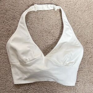 Elegant White Halter Top